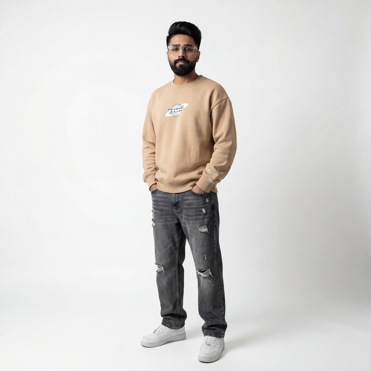 BEIGE GLOBAL LEGACY SWEATSHIRT