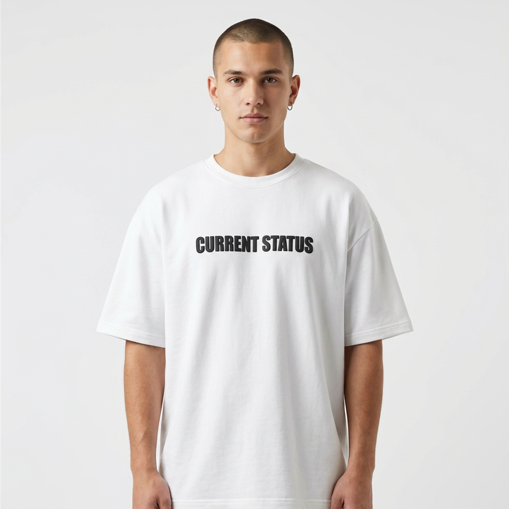 WHITE TRIVIAL STATUS T-SHIRT