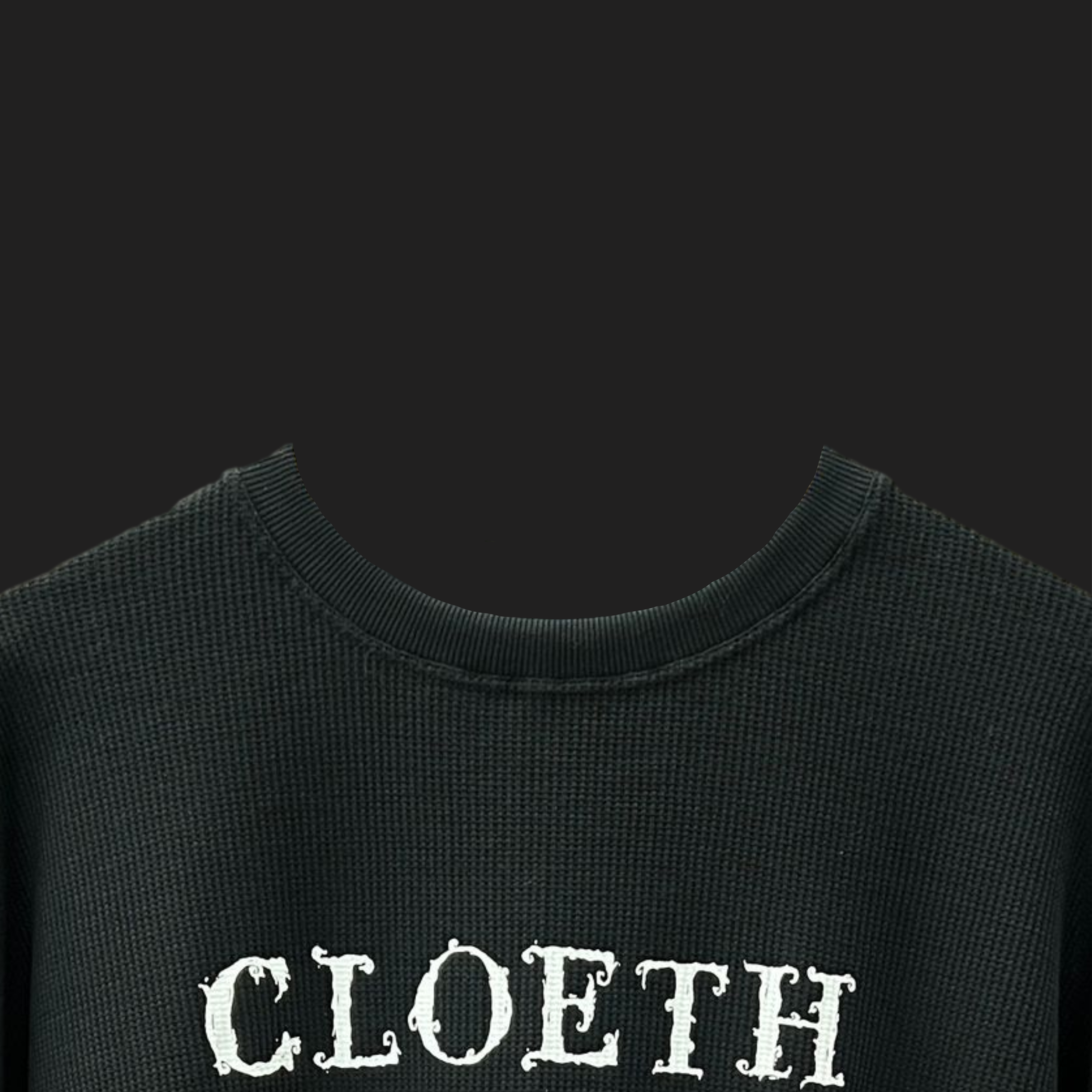 BLACK UNTAMED WAFFLE T-SHIRT